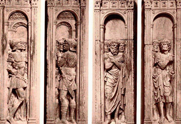 Four reliefs with the trials of Saint Paul, unknow artist